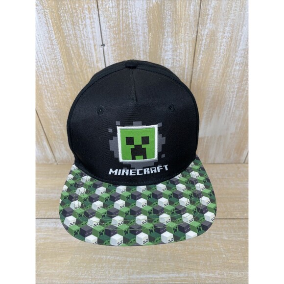 Minecraft Boys Youth FlatBill Video Game Creeper Logo Hat Cap One Size - Picture 1 of 7